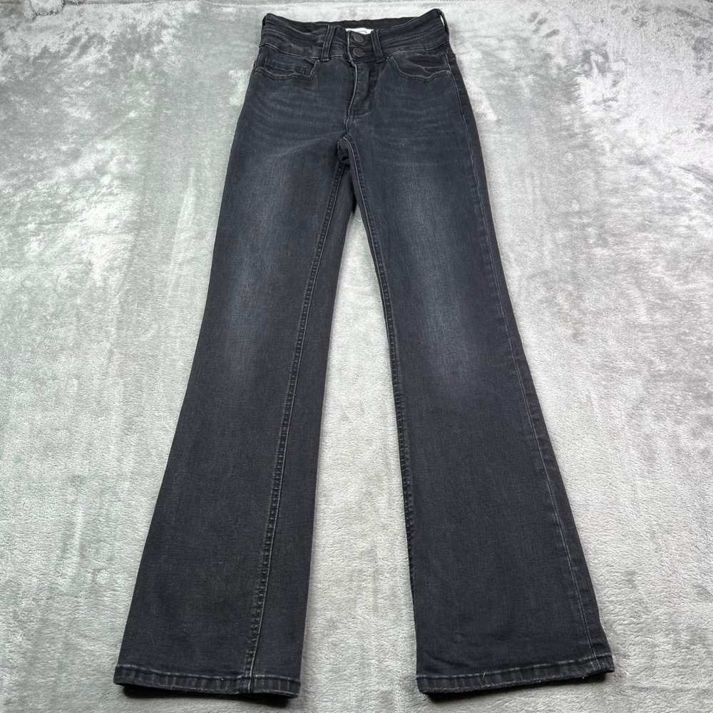BKE Parker Jeans Womens 23 Black Solid Stretch High Rise Bootcut Universal Fit